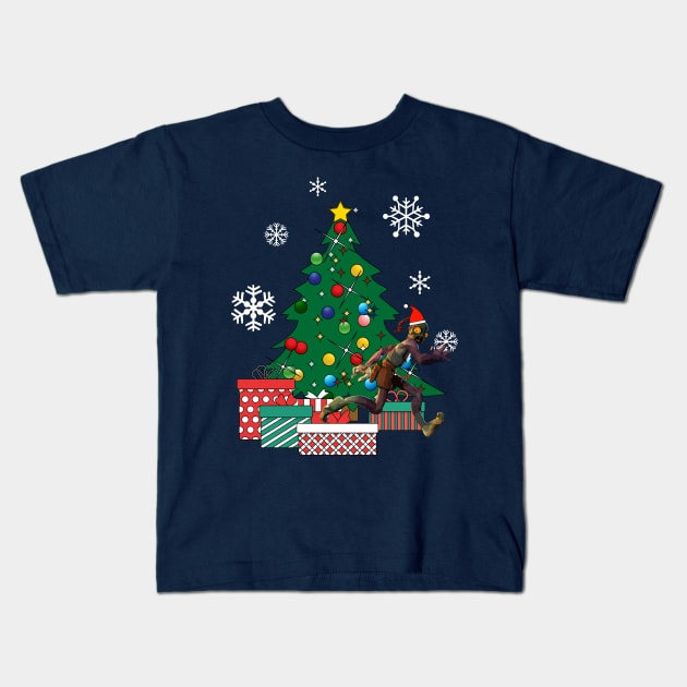 Abe Oddysee Around The Christmas Tree Kids T-Shirt by Nova5